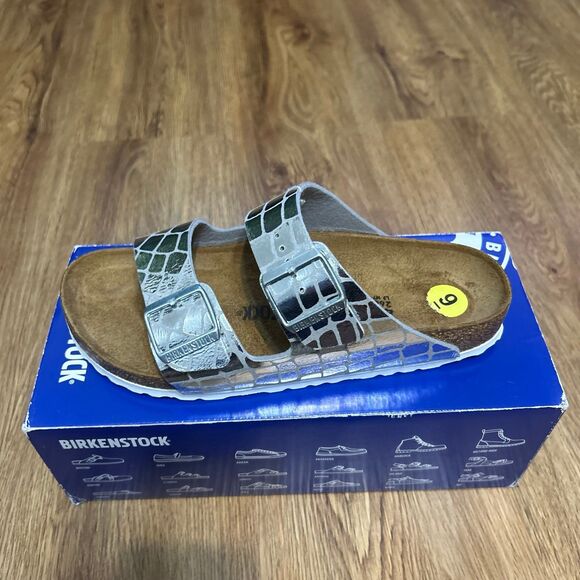 Birkenstock Arizona silver metallic sandals shoes women’s eur 40 new - Picture 7 of 8